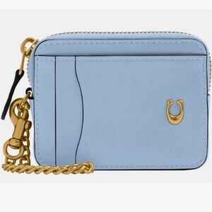 Coach Essential Chain Card Case Bluebell (NWT)